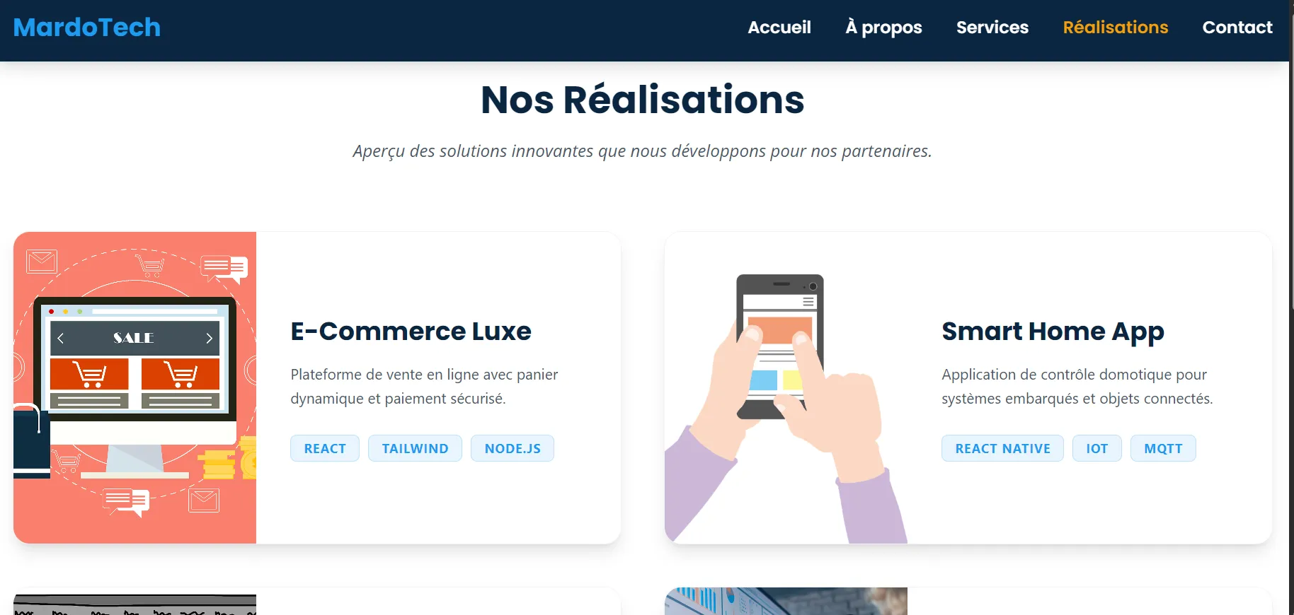 Galerie des projets de MardoTech Solutions